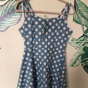 Blue and white Polka Dot Dress